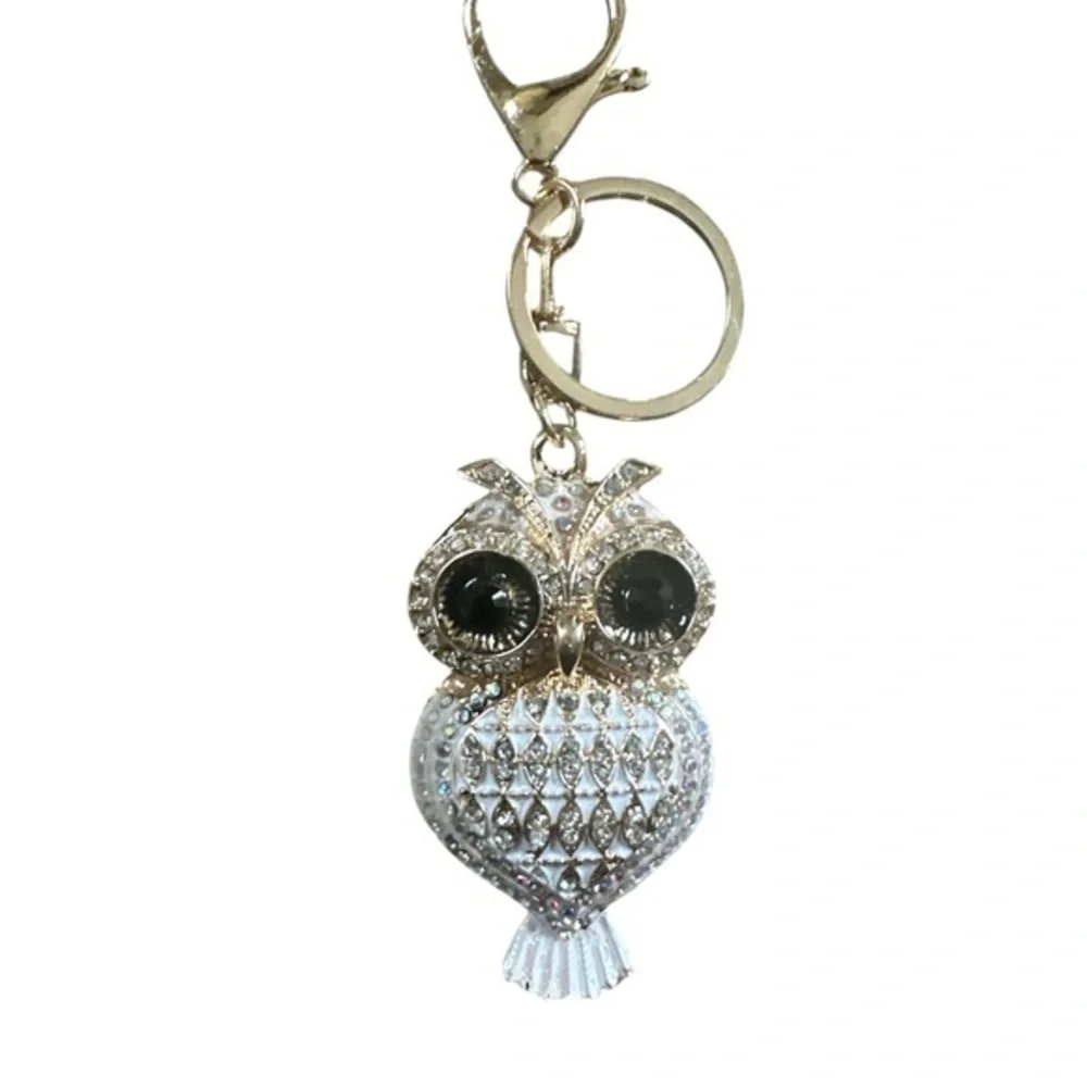 ✨ Crystal Owl Keychain Bag Charm – Sparkly Rhinestone Owl Purse Charm ✨